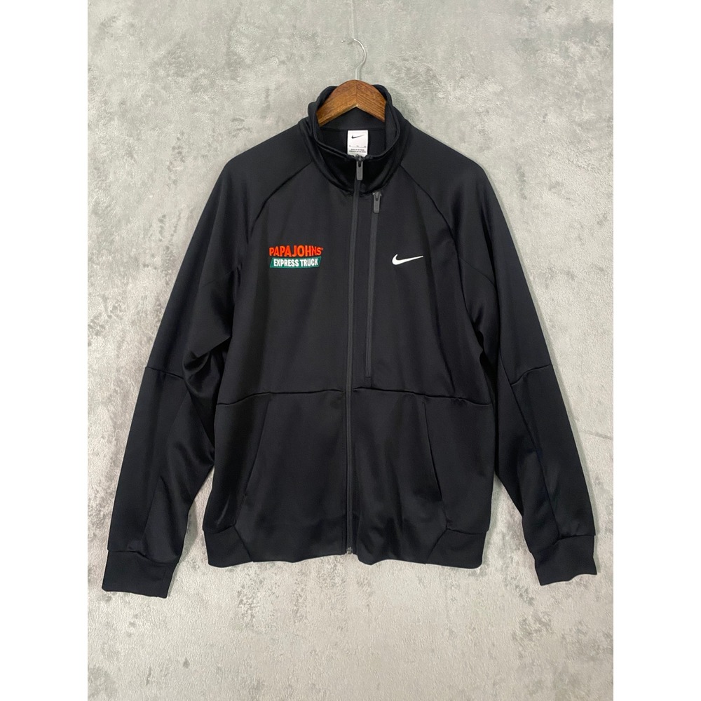 Nike Track Jacket Mens XL Black Papa Johns Express Truck Full Zip Streetwear